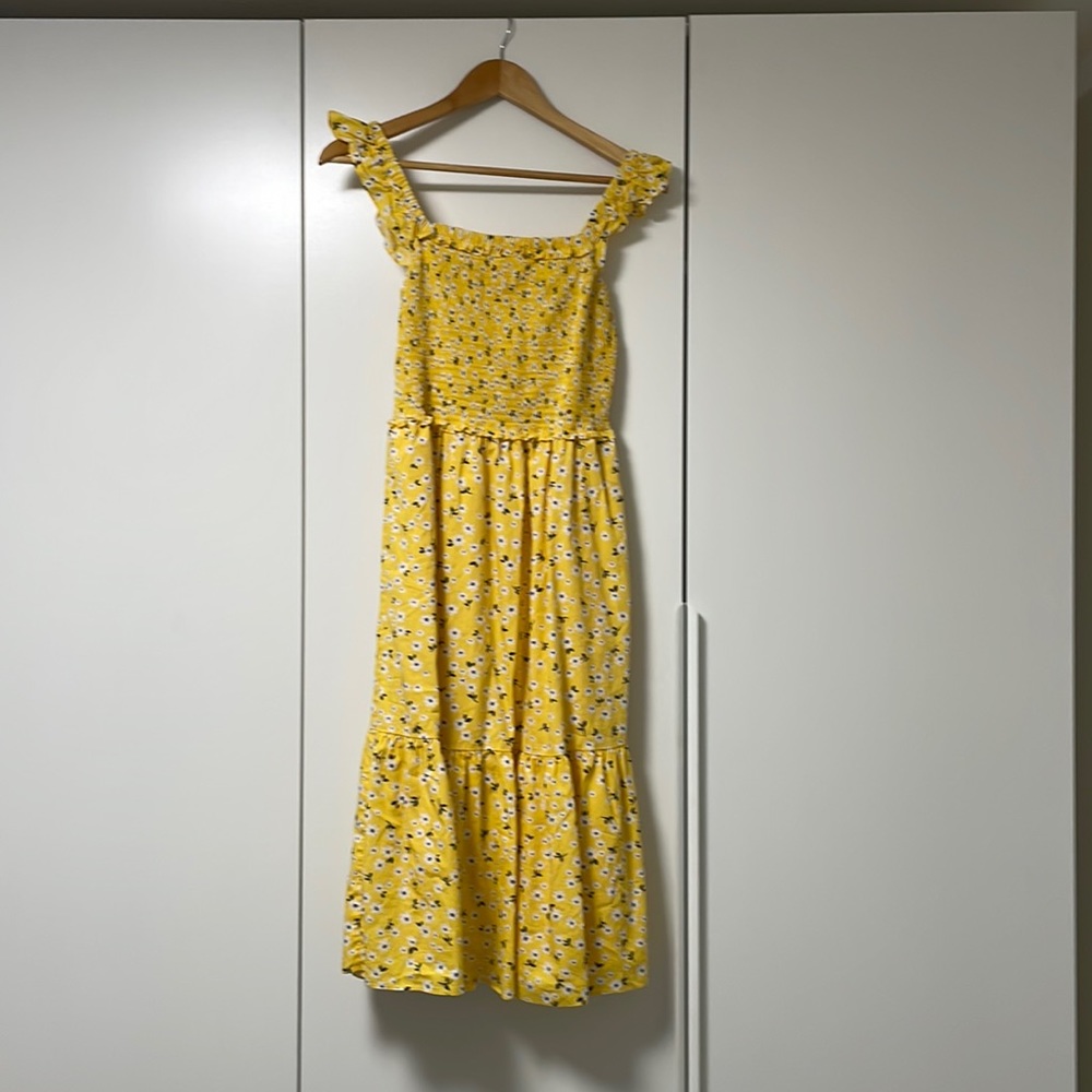Kate Spade Fleurette Toss Voile Smocked Dress